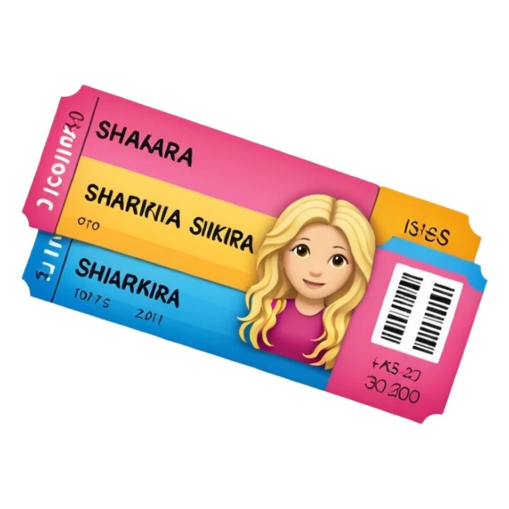 tickets of a Shakira concert sticker