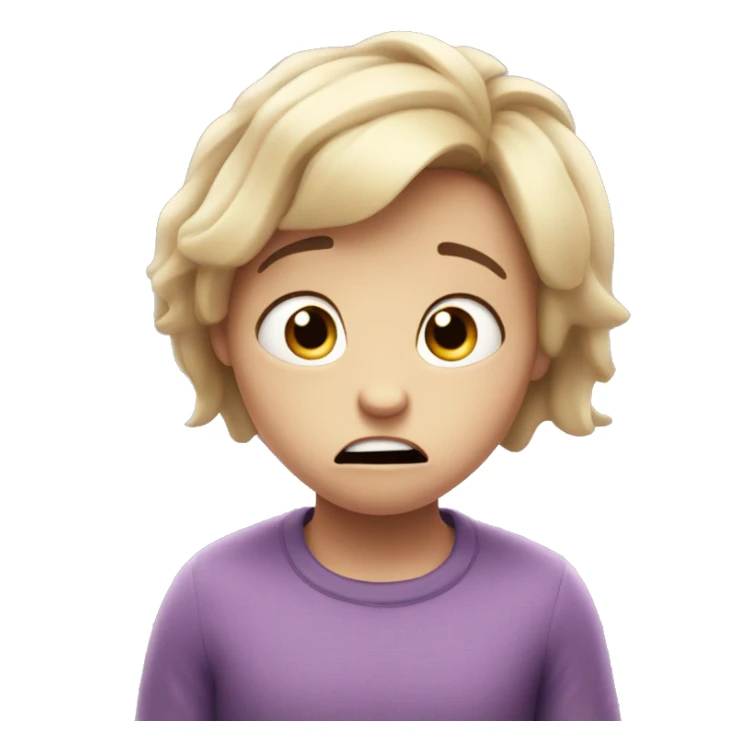 Create an image of Anxiety, the character from "Inside Out 2", with a worried expression, eyes wide open sticker
