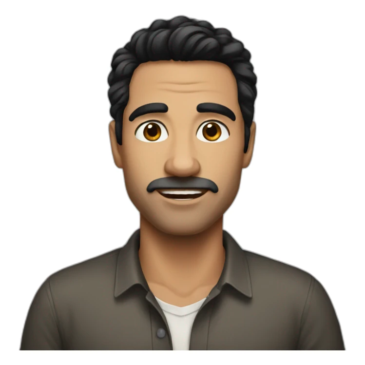 Australian man, black hair sticker