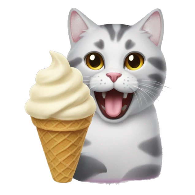 Cat eat ice cream  sticker