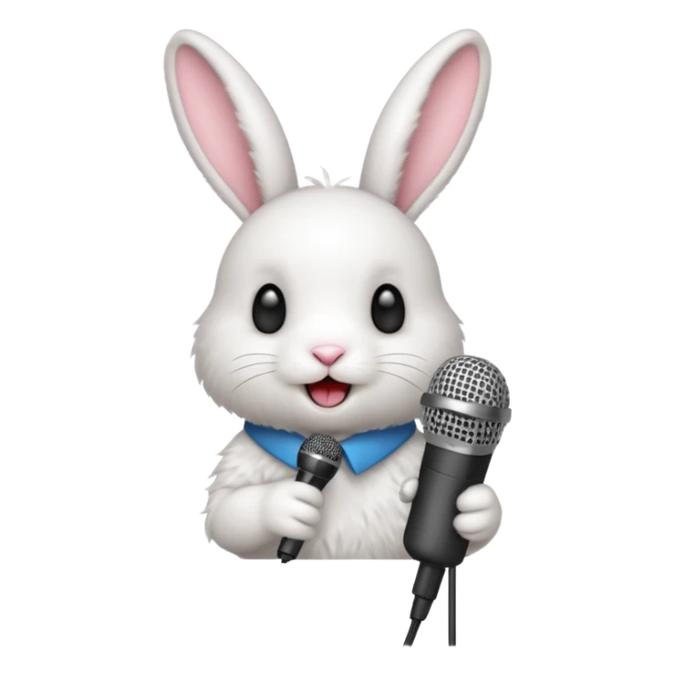 white bunnie singing to mic sticker
