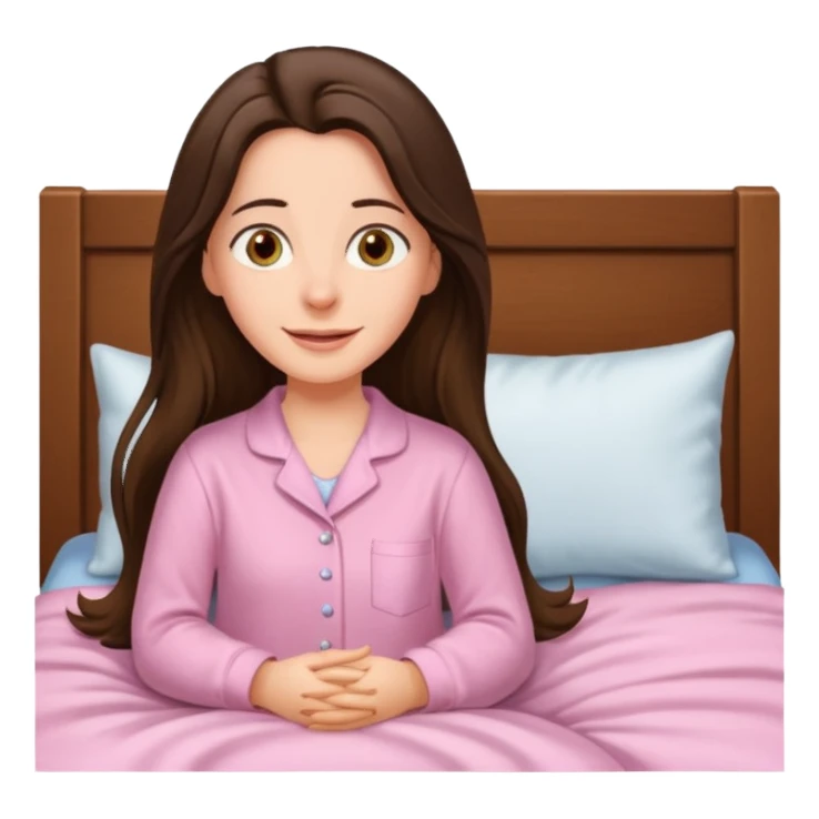 happy long haired brunette girl hazel eyes in light pink watching seinfeld sticker