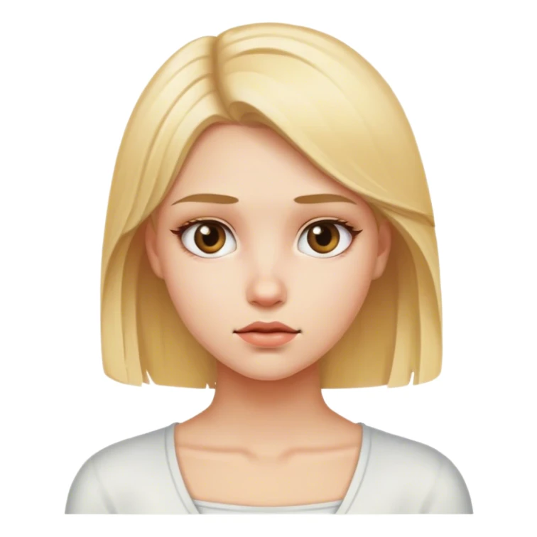 A blonde girl looking at you seriously sticker