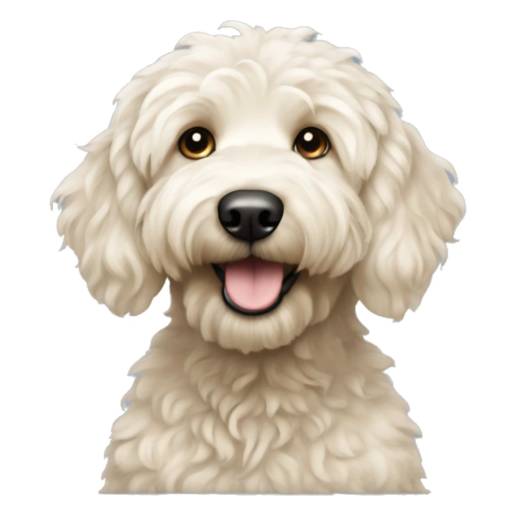 Golden doodle with white hair & golden points sticker
