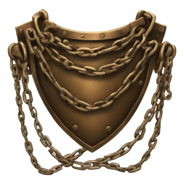 chestplate made of chains bronze sticker