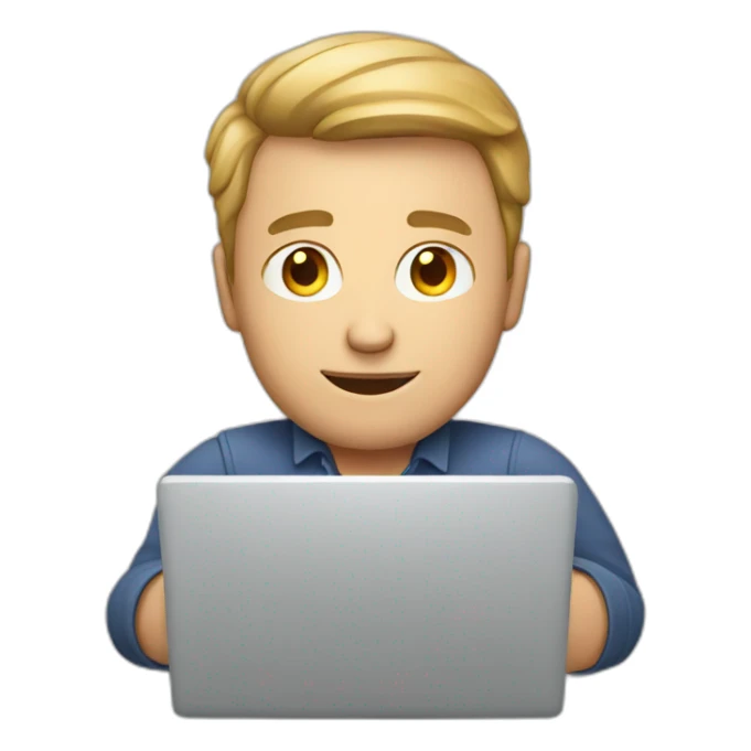 adult white guy with laptop sticker