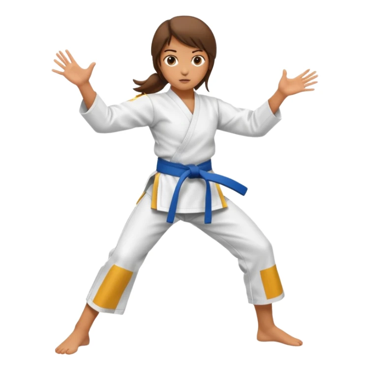 hand drawn girl karate kick sticker
