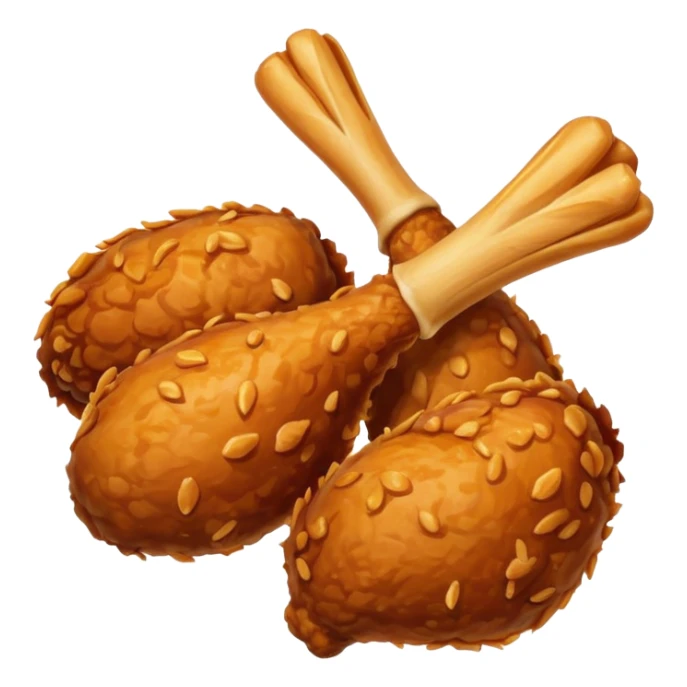 simple fried chicken drumstick, minimal details sticker
