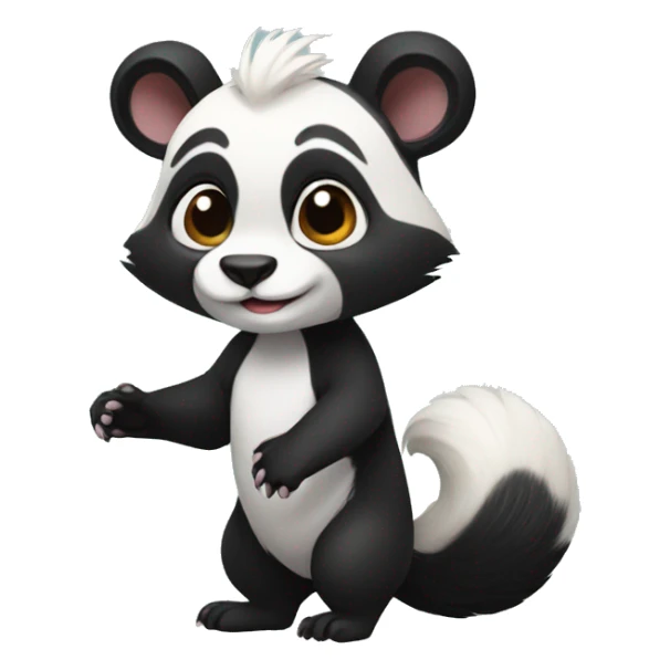 Cute skunk-panda-ferret-hybrid full body sticker
