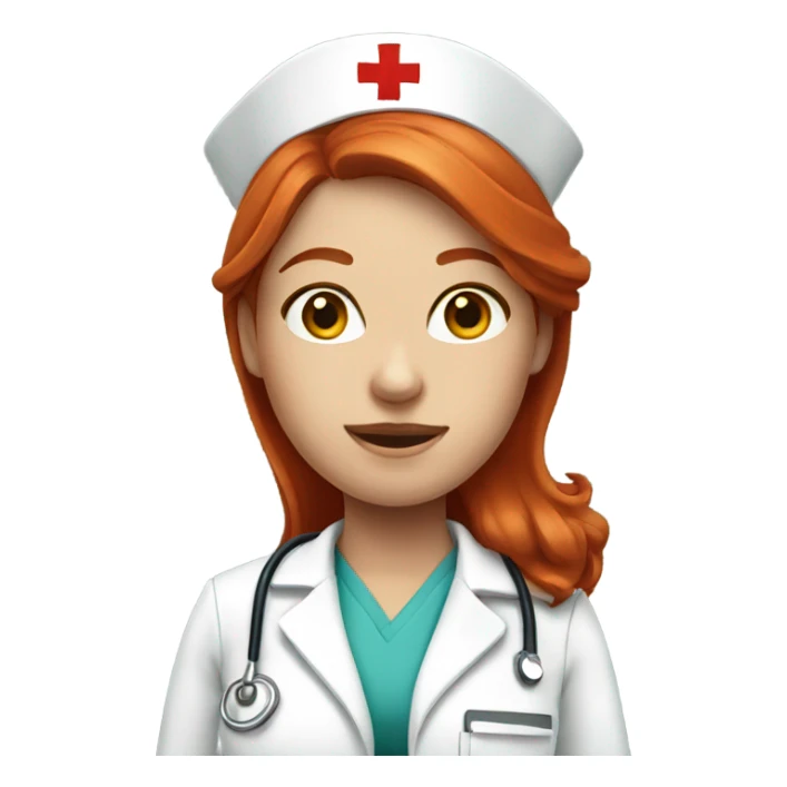 red headed girl nurse sticker