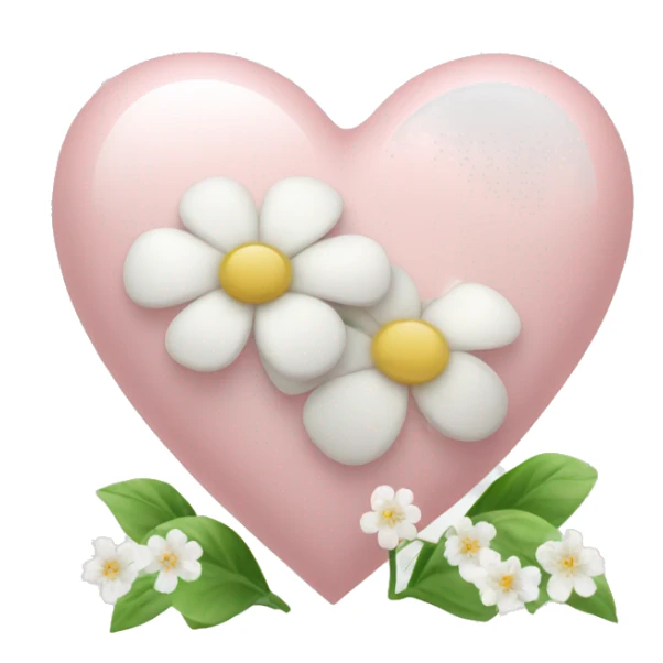 Light pink Heart with white flowers in it sticker