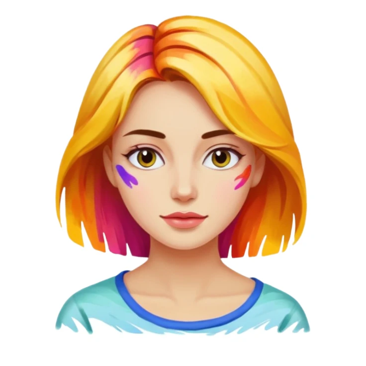 women painting color sticker