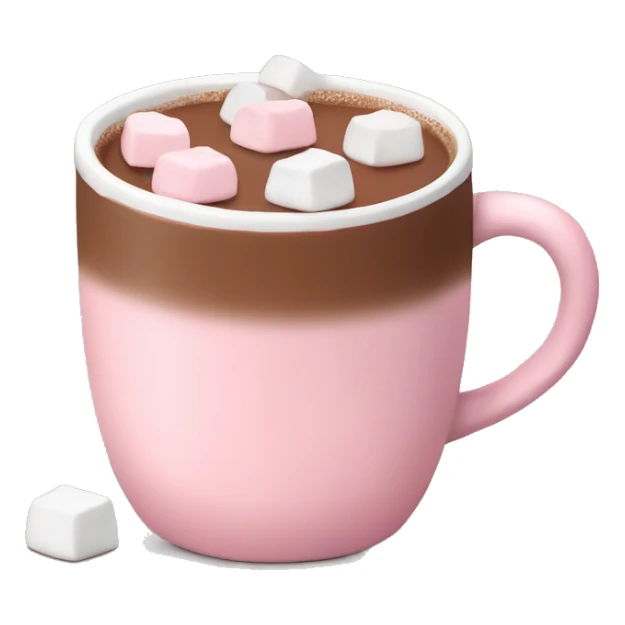 Light Pink mug of hot chocolate with marshmallows  sticker