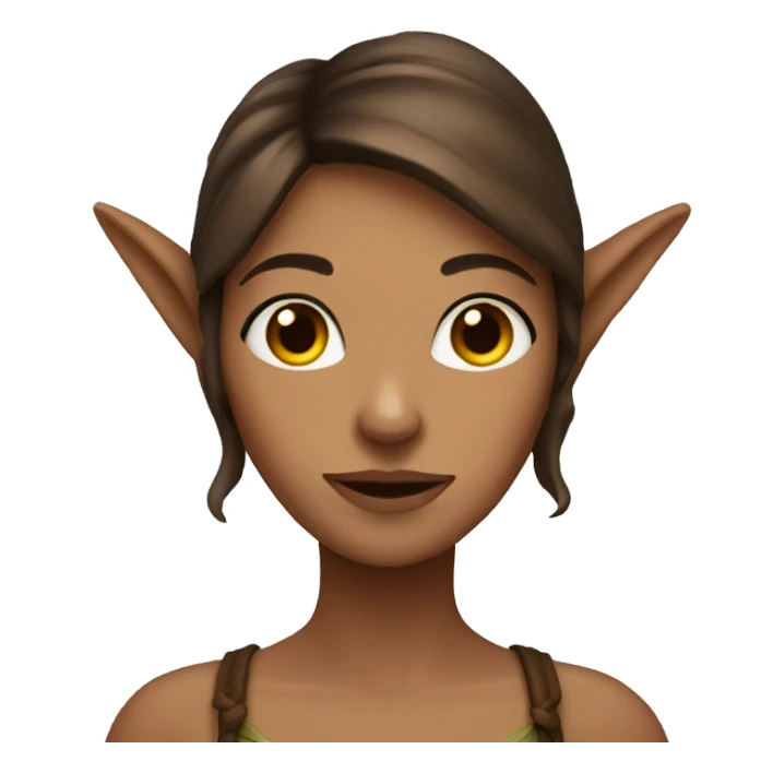 Fae woman with brown hair and pointy ears sticker