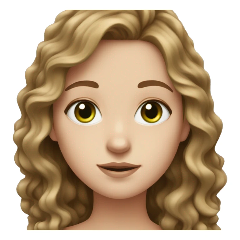 white girl with wavy brown hair and green eyes sticker