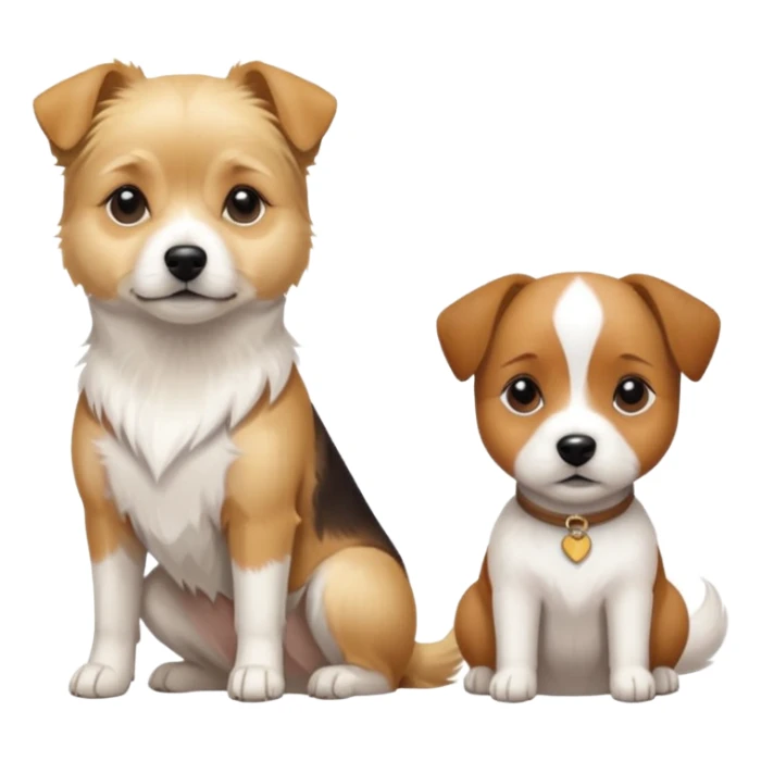 blonde shizu dog sitting next to jack rassel dog sticker