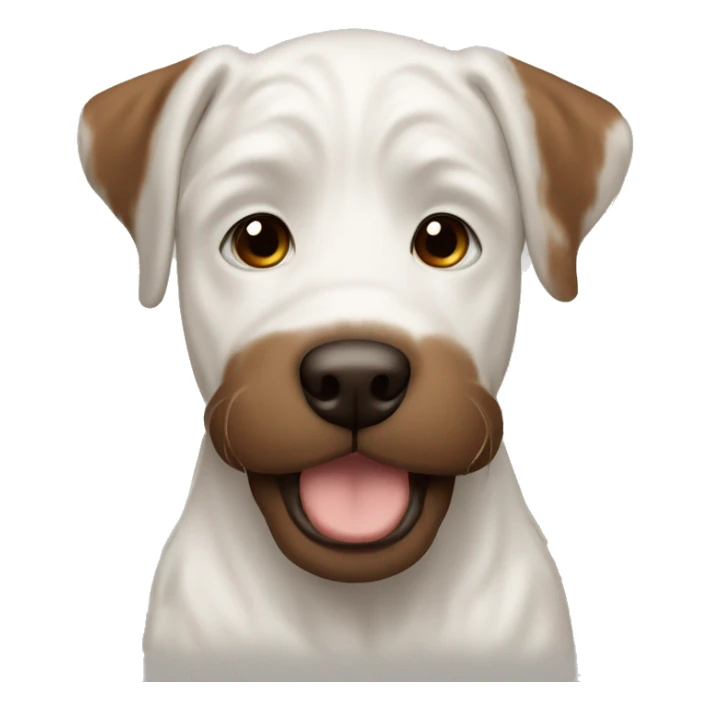 White Burna doodle with brown spot over eye and brown ears ￼ sticker