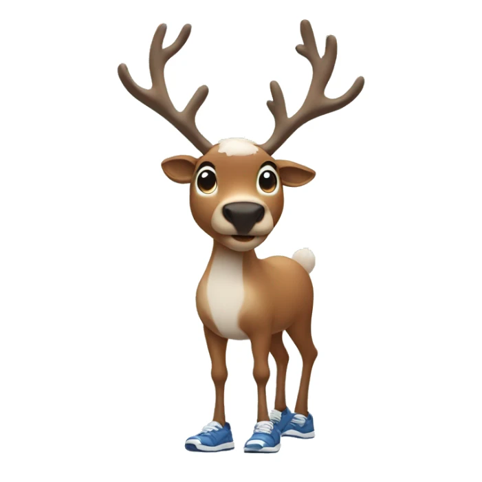 Reindeer, wearing gym shoes sticker