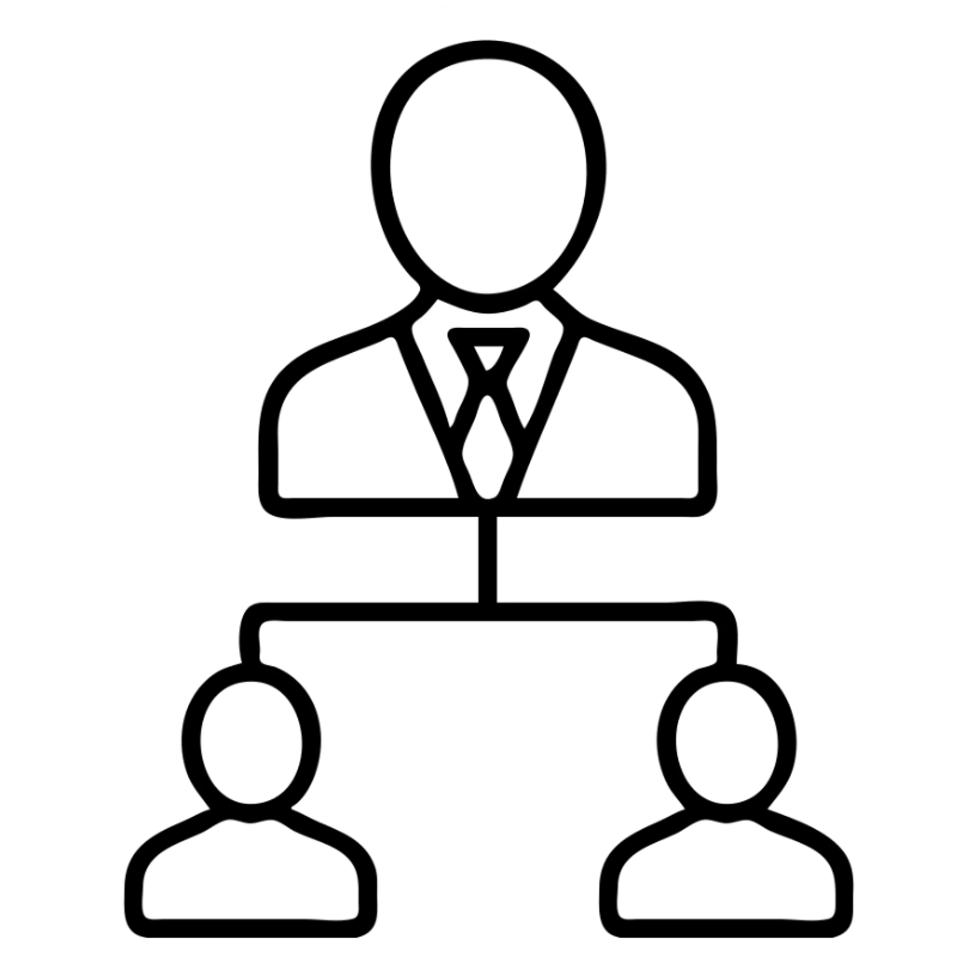 Business owner employer with employee organizational chart sticker