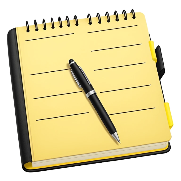 daily planner agenda  leather with open page and pen with stickynotes sticker