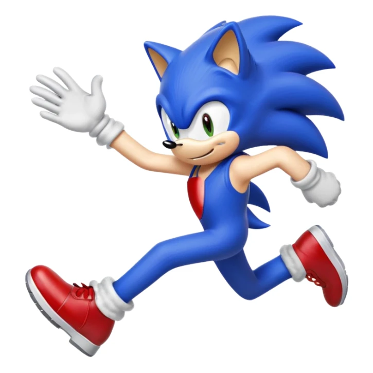 Sonic the hedgehog running away that is well done sticker