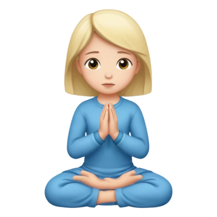 a girl on her knees praying  sticker
