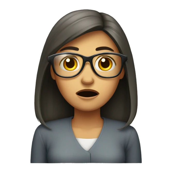 irritated women with glass sticker