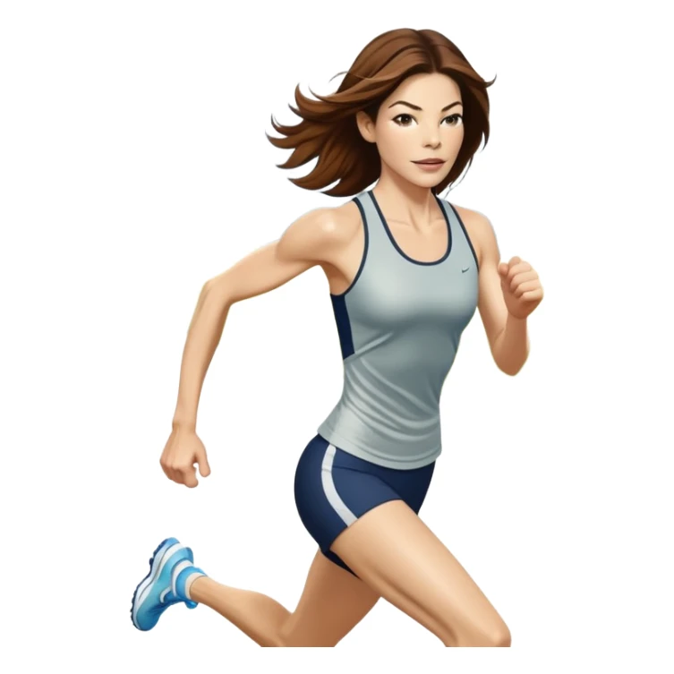 Michelle Monaghan running, female actress with brown hair sticker
