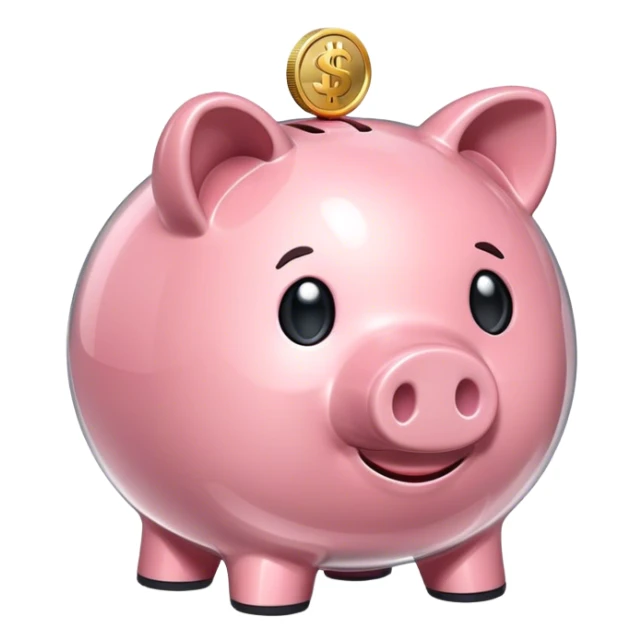 Transparent piggy bank sticker