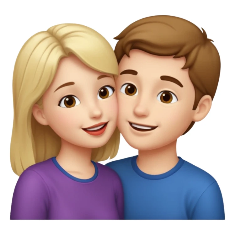 Girl kiss boy sticker