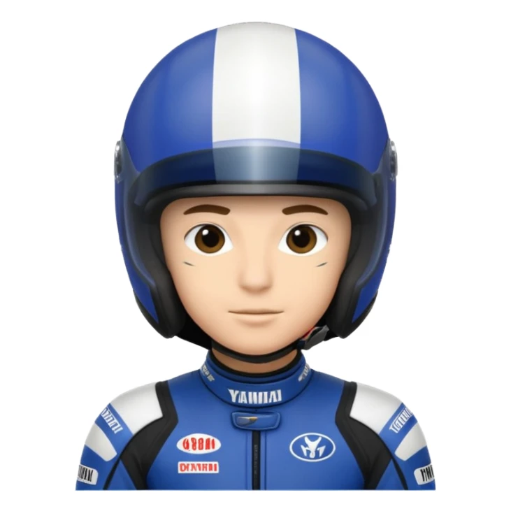 yamaha motorcycle racer with full face helmet sticker