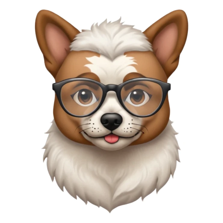 tattooed dog with heavy face tattooes and glassess, white sticker