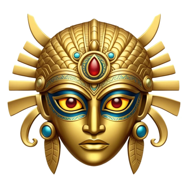 golden Anunnaki mask with glowing eyes sticker