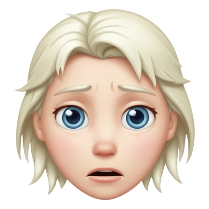 Frozen icy distraught face iOs emoji sticker