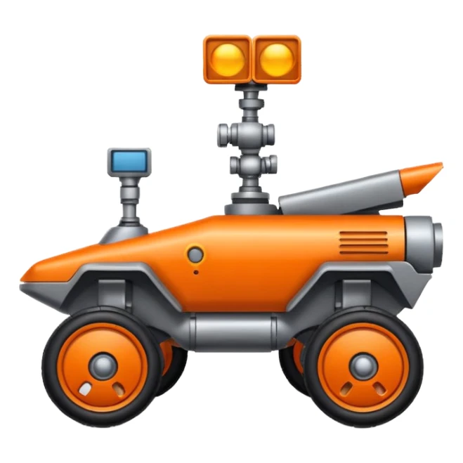 Mars Rover emoji icon, modern emoji style, simple and friendly, suitable for social media sticker
