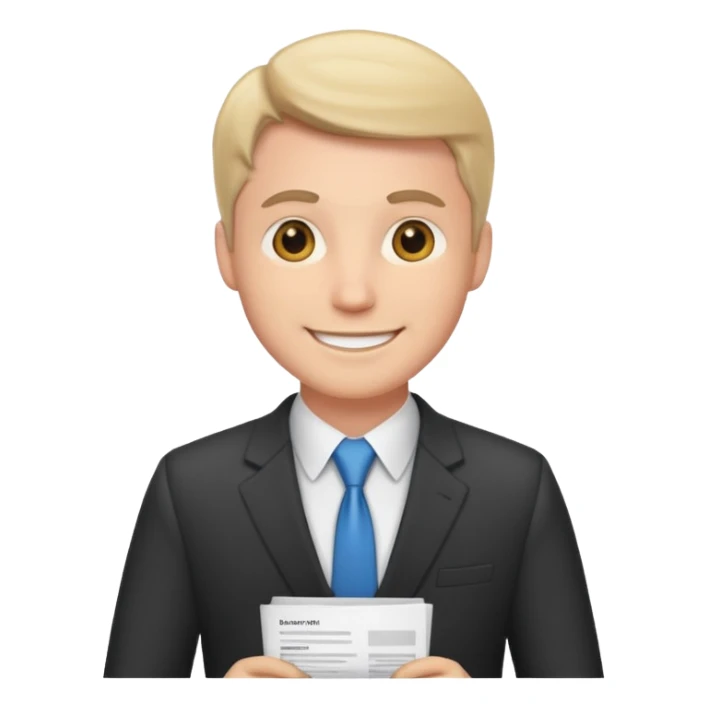 white man showing a resume sticker