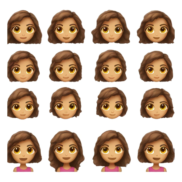 home office gilrs, pelo castaño y ojos marrones sticker