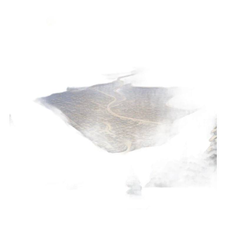 view from snowy hill downwards to snowy valley sticker