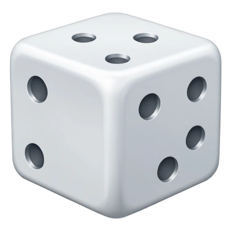 create an image of a die with no numbers sticker