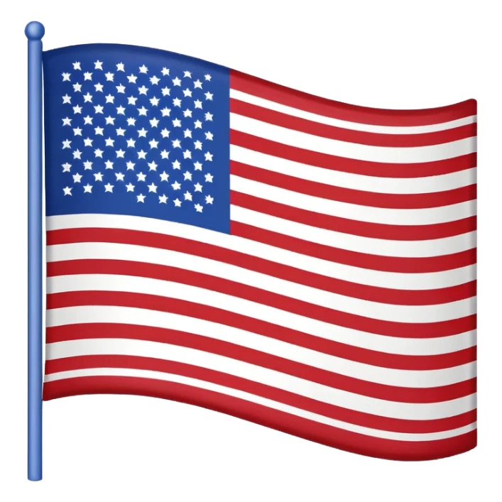 United States flag, Facebook emoji style, no text sticker