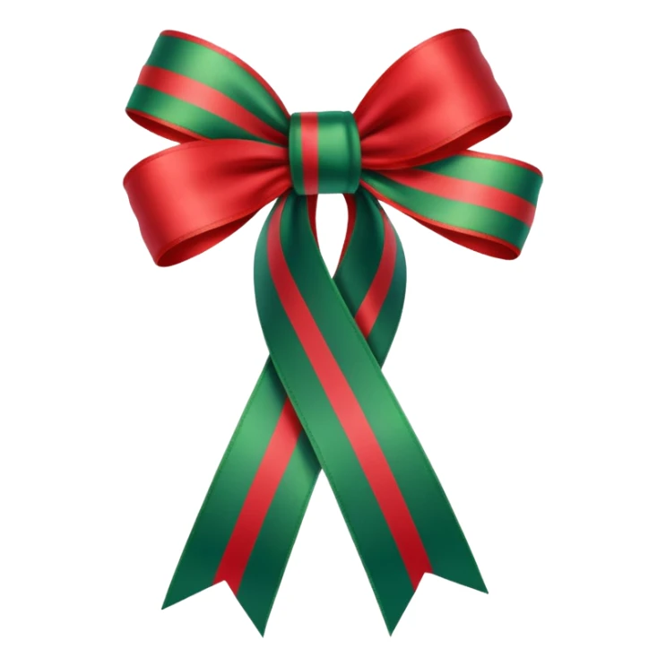 christmas green and red plaided ribbon sticker
