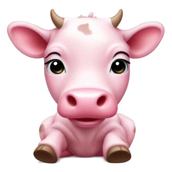Pink cow baby  sticker
