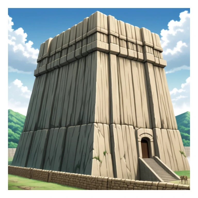 The massive defensive wall from Attack on Titan with 50-meter height sticker