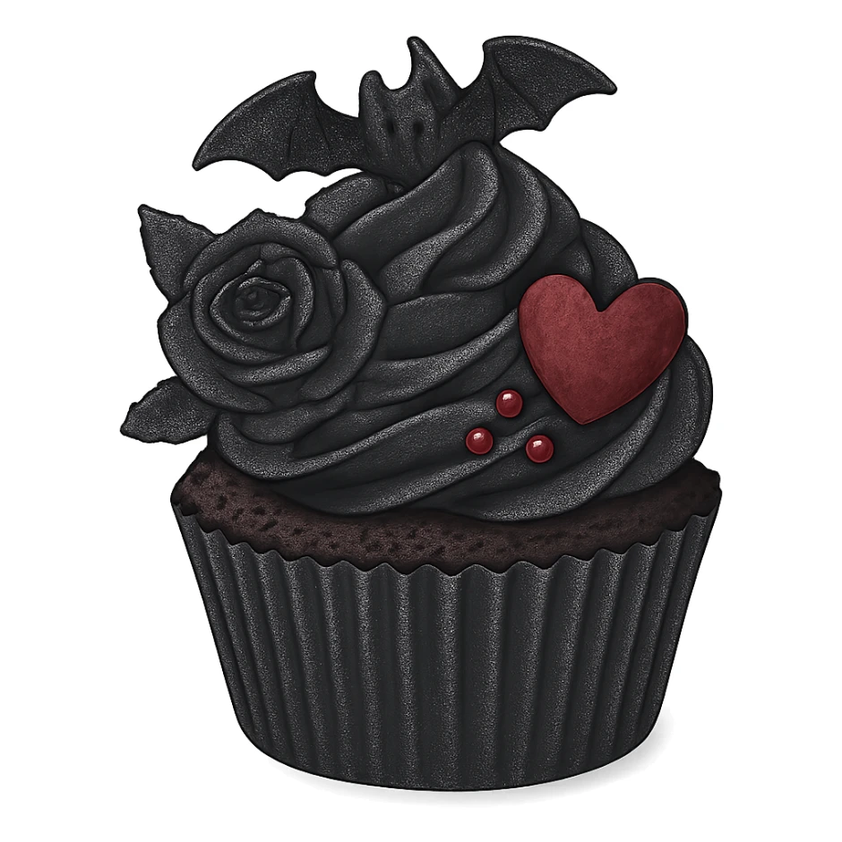 Gothic cupcake in f lite style, no background sticker