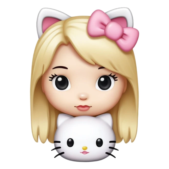 Cute hello kitty with blond hair sticker