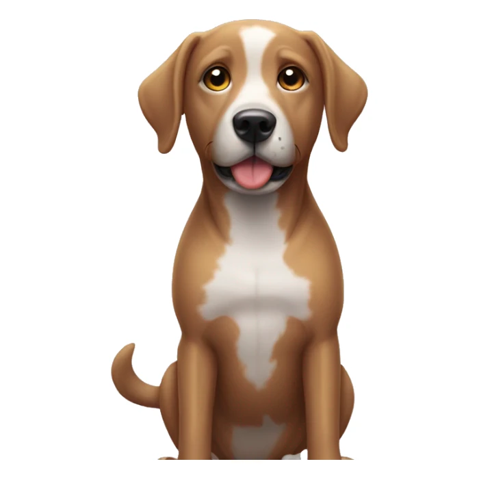 Now the dog is all sticky. He must ask his owner for a bath before dark.  sticker