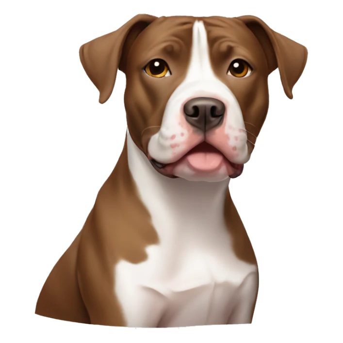 Brown and white pit bull  sticker