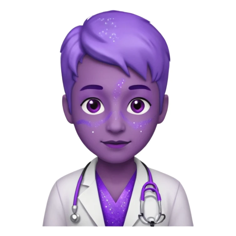 glitter purple doctor sticker