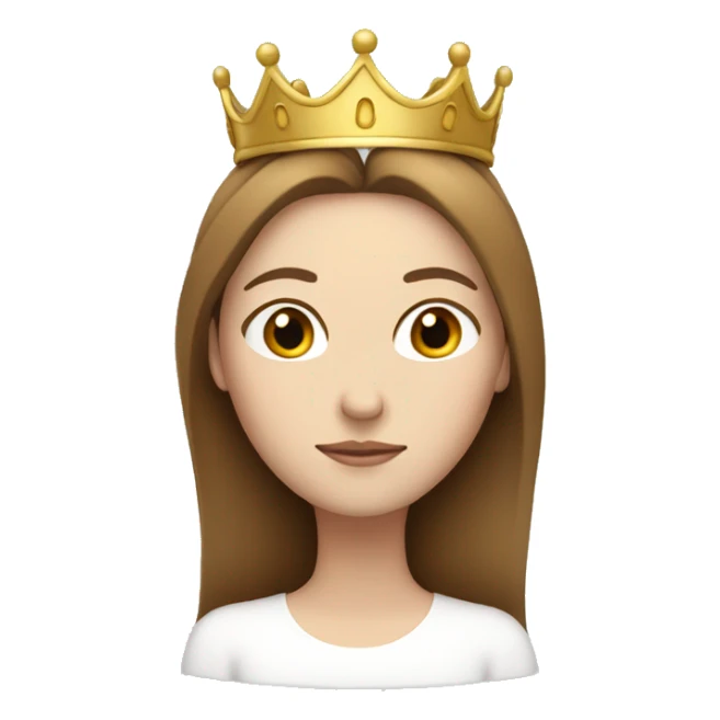 White girl with closed eyes and crown and brown hair sticker
