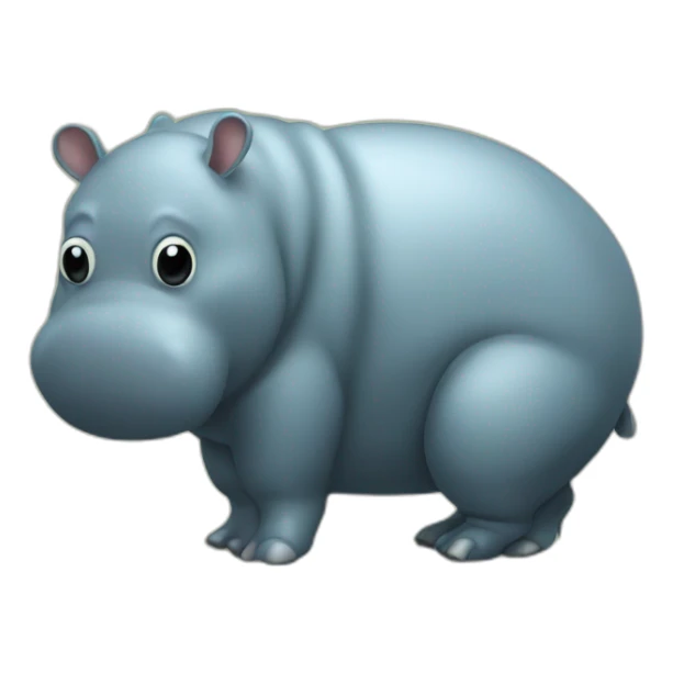 un hippopotame sur le dos d'une fourmis sticker